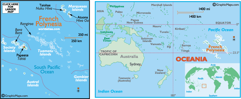 Polynesie Francaise carte oceanie
